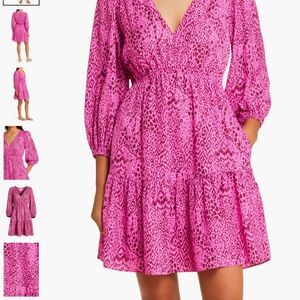 Lilly Pulitzer Deacon 3/4 sleeve Dress Cerise Pink size 12